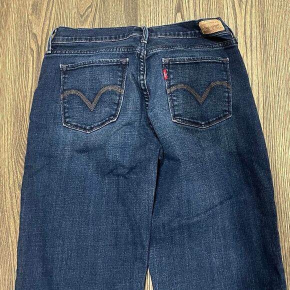 Levi's Womens 515 Cuffed Denim Capris Jeans Mid Rise Stretch Dark Wash Blue Sz 4 - Picture 10 of 11